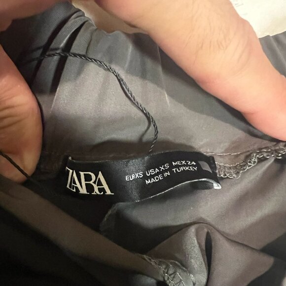 Zara Soft Cargo Jogger Pants XS Elastic Waist Side Pockets Made In Turkey Black - Picture 4 of 5